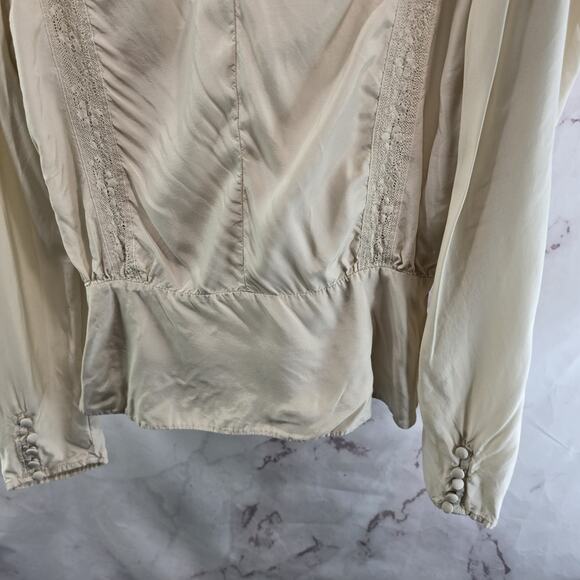 & Other Stories Shirt Womens 2 XS Beige Peasant Blouse Paris Renaissance - Picture 7 of 13